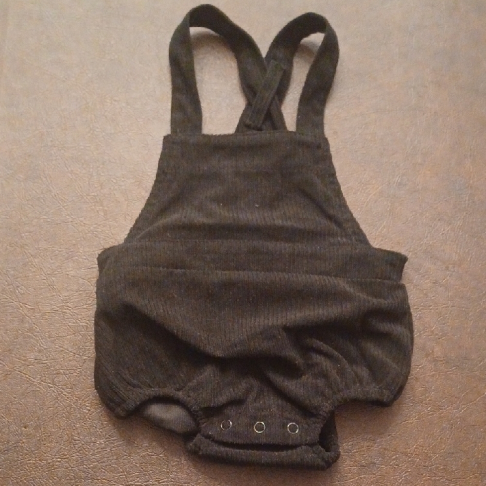 Black Corduroy Baby Romper, 9-12 Months, NWT